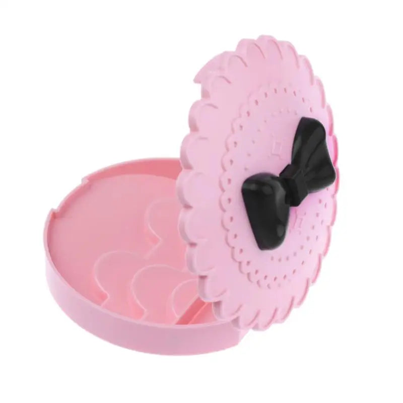False Eyelash Storage Box with Mirror – Pink Bowknot Case Eyelash Storage Case QXL