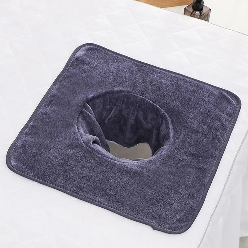 Coral Velvet Massage Face Towel with Hole | 35x35cm SPA Massage Face Towel QXL Dark gray