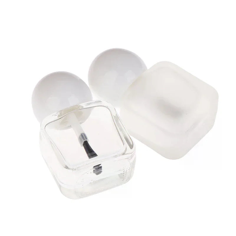 10ml Empty Clear Glass Nail Polish Bottle with Brush Cap Nail Polish Bottle QXL