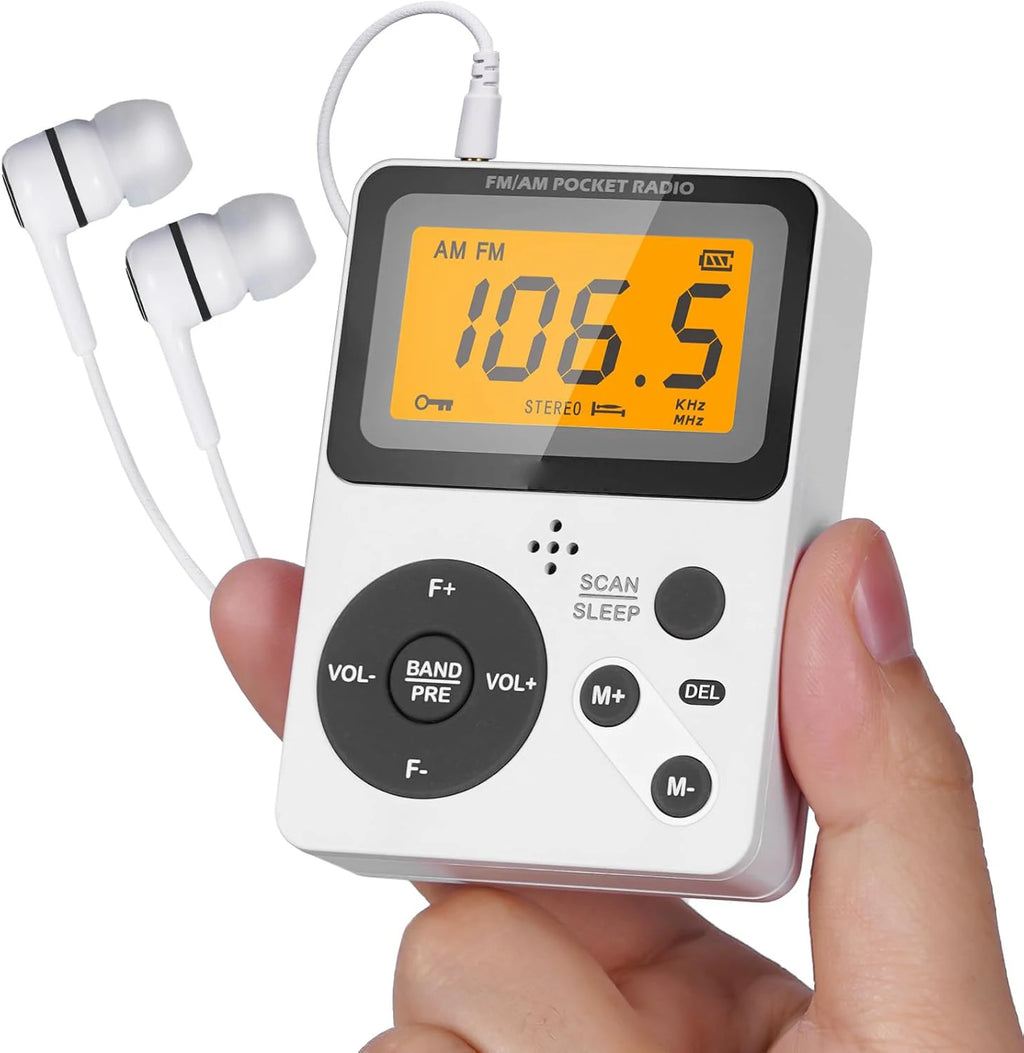 YITHOR Pocket AM/FM Radio | Battery Operated & Portable Portable AM/FM Radio QXL