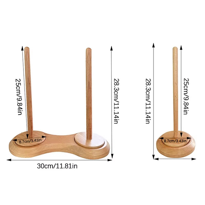 Rotatable Wooden Yarn Holder & Thread Spool Rack | Crochet Yarn Holder Rack QXL