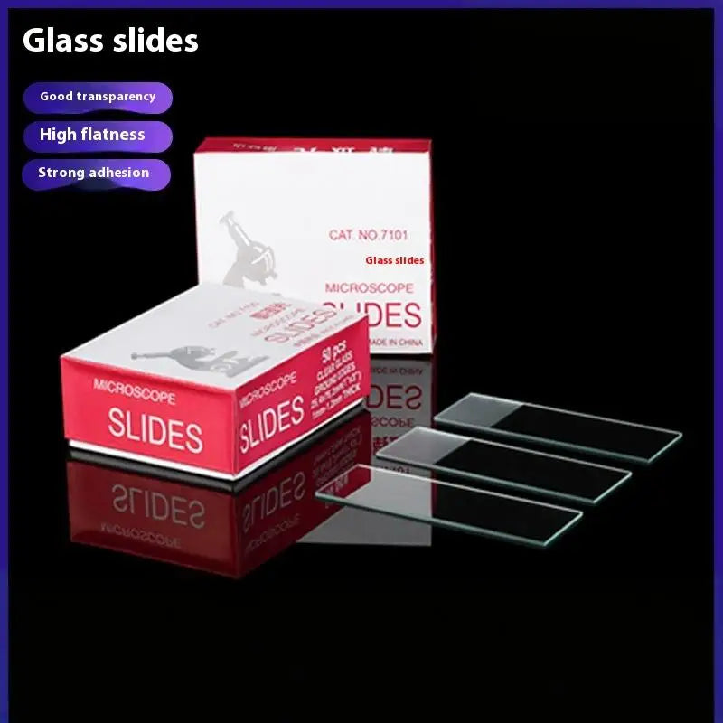 50-Pack Blank Glass Microscope Slides | 25.4×76.2mm Biology Microscope Slides QXL