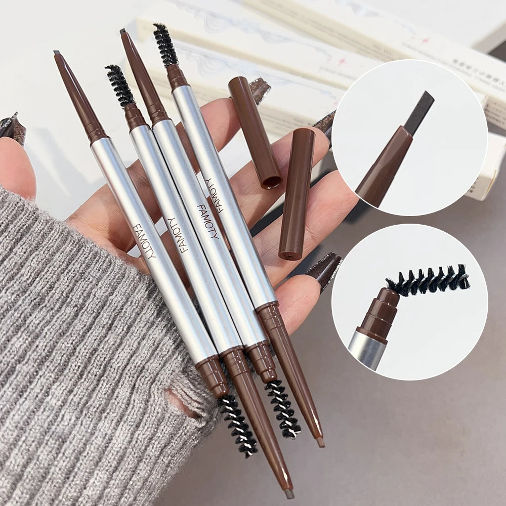 Waterproof Double-Ended Eyebrow Pencil with Spoolie Brush Eyebrow Pencil QXL