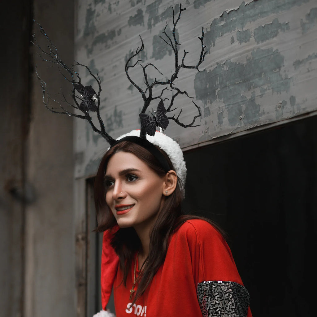 Reindeer Antler Headband | Christmas Party Cosplay Hair Hoop Christmas Costume Headband QXL
