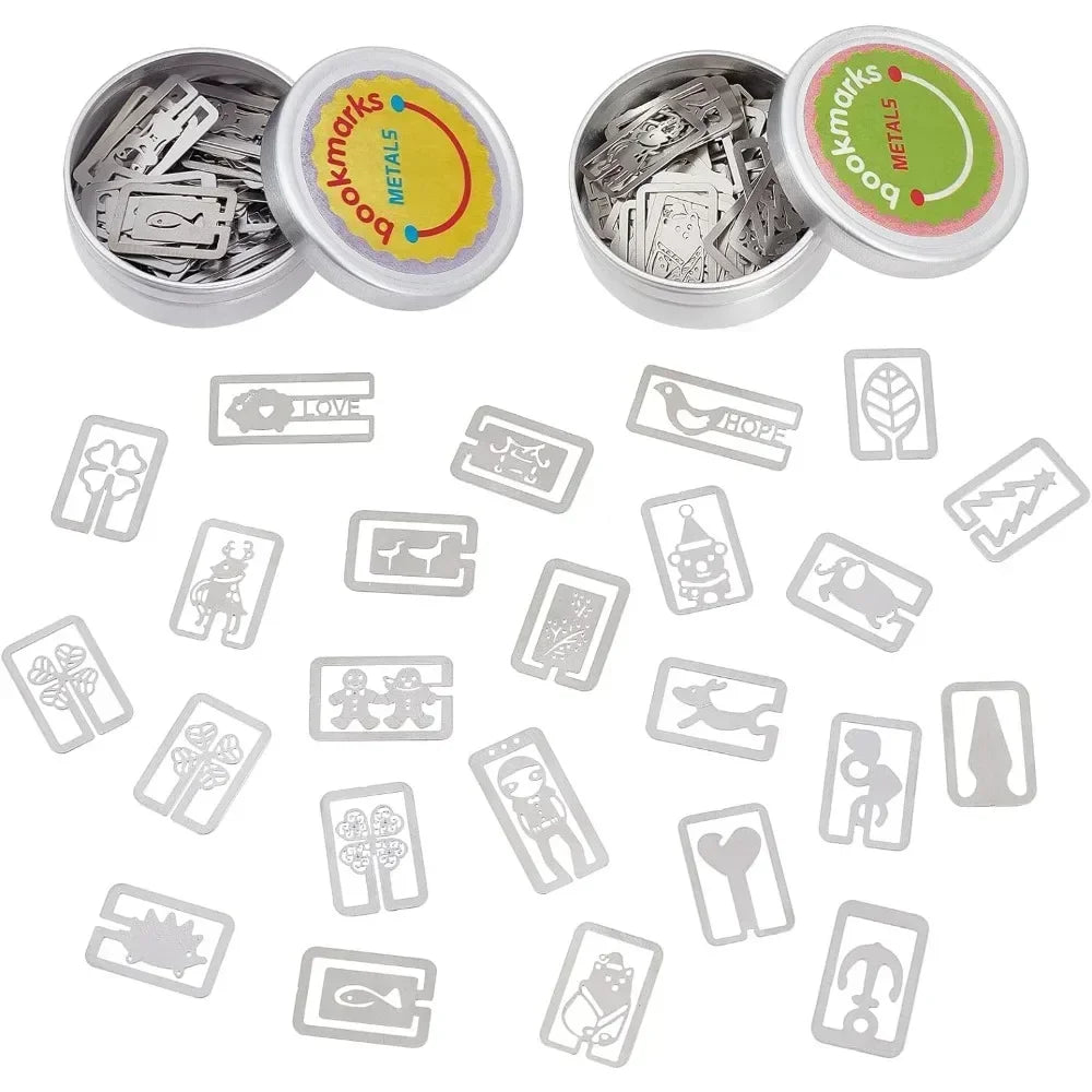 Book Darts Stainless Steel Mini Bookmarks | 100-Piece Set Metal Bookmarks QXL