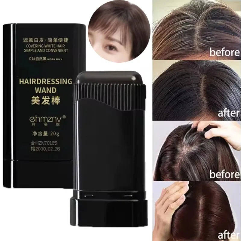 2-in-1 Hair Root Touch-Up Stick with Comb | Temporary Gray Cover Hair Color Touch-Up Stick QXL