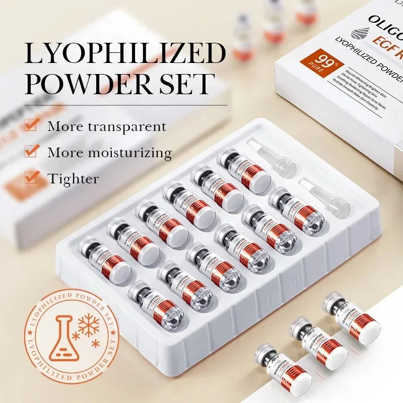 BIOAOUA Oligopeptide Freeze-Dried Powder & Hyaluronic Acid Serum Face Serum Set QXL