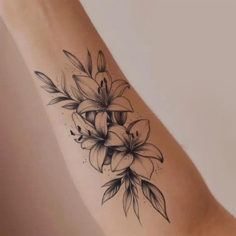 Flower Temporary Tattoo Sticker | Waterproof, Lasts 15 Days Temporary Tattoo Sticker QXL Default Title