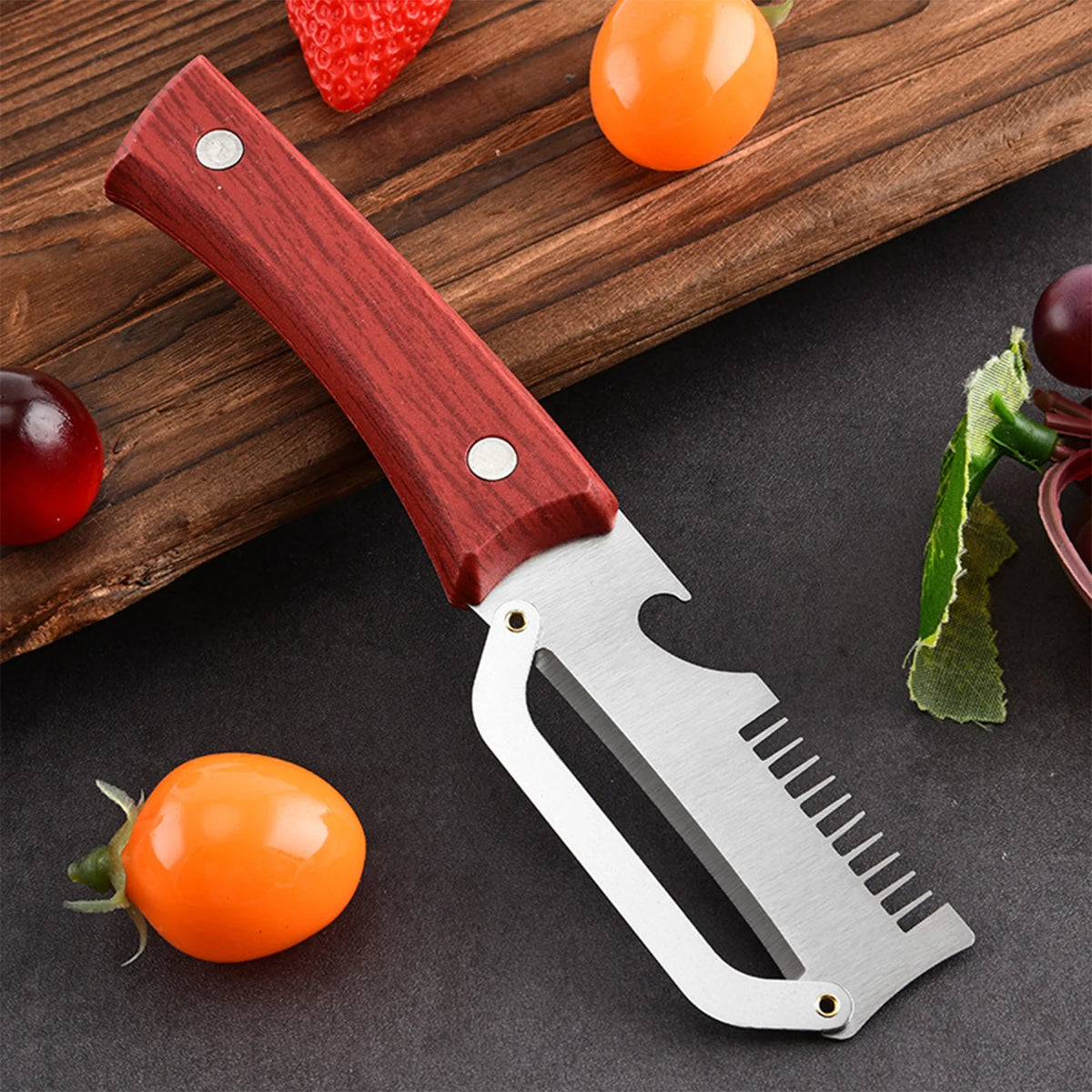 3-in-1 Stainless Steel Vegetable Peeler & Scallion Cutter Vegetable Peeler QXL