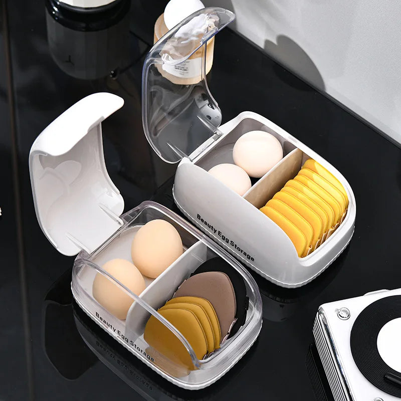 Dustproof Makeup Sponge Storage Box with Lid | Beauty Blender Makeup Sponge Organizer QXL