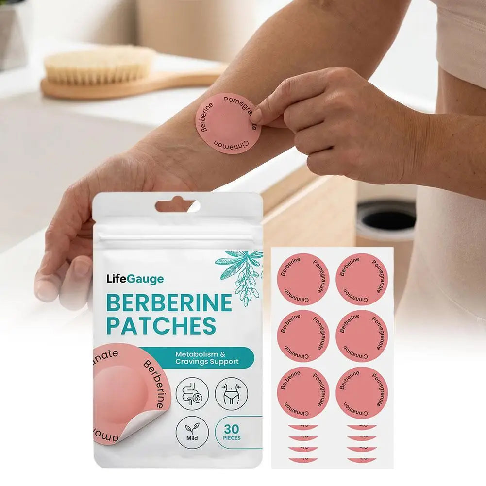 Berberine Transdermal Patches – Metabolism Support, 30 Pack Transdermal Wellness Patch QXL
