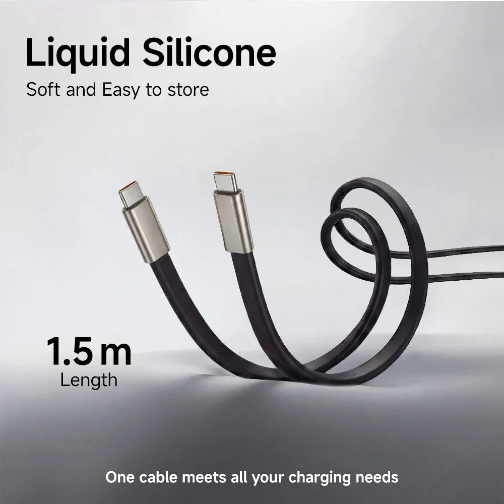 240W USB-C Fast Charging Cable with Foldable Phone Stand USB-C Charging Cable QXL