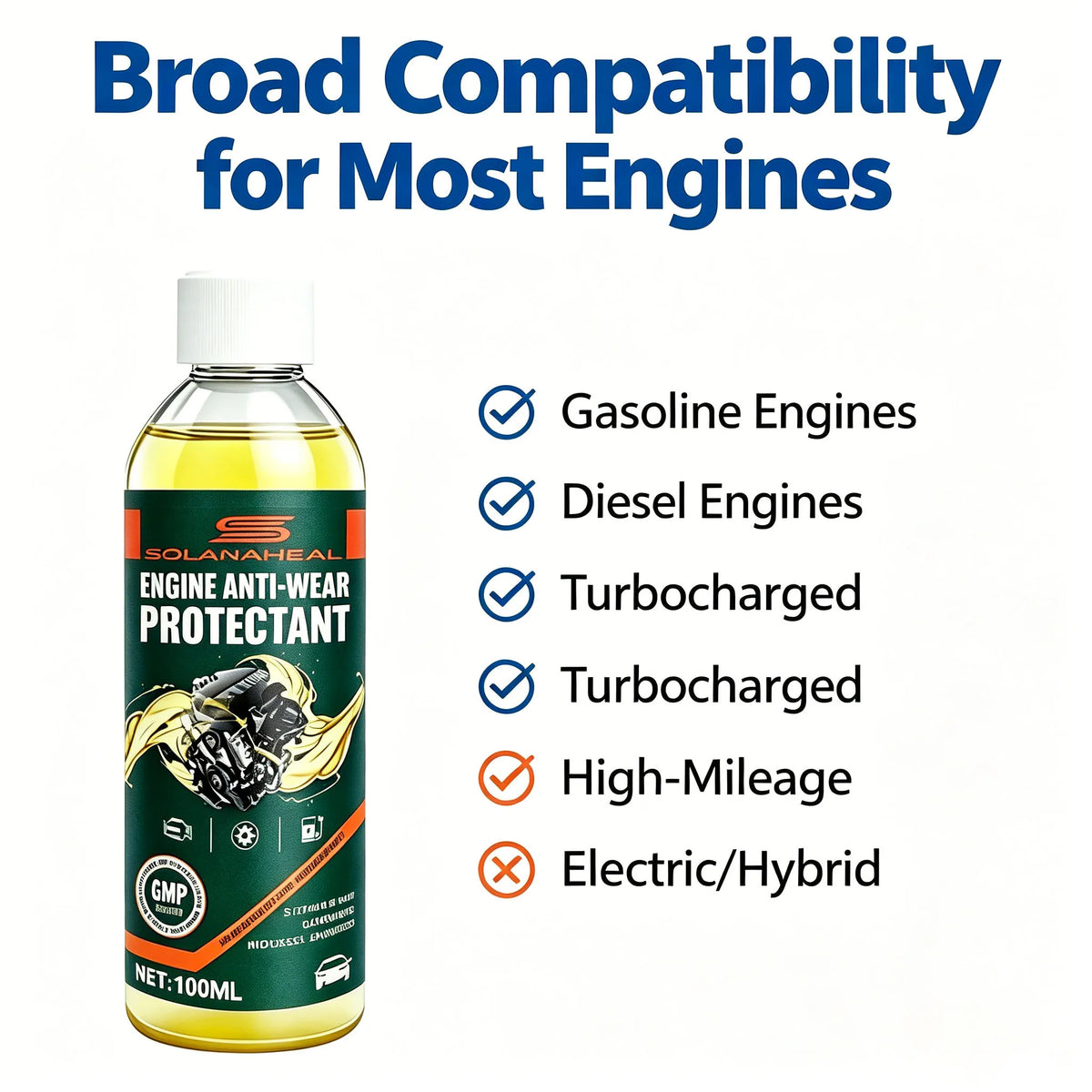 Engine Anti-Wear Protectant 100ml | Reduce Friction & Extend Life Engine Oil Additive QXL