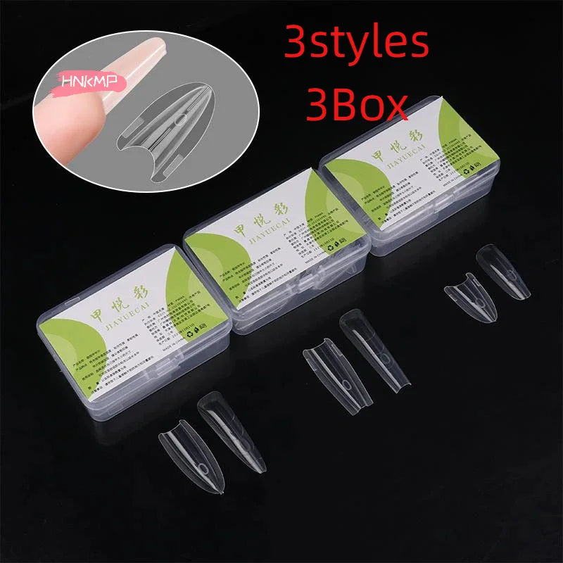 180-Pc Sandwich Dual Nail Forms | 15 Sizes Top & Bottom Molds Nail Extension Forms QXL