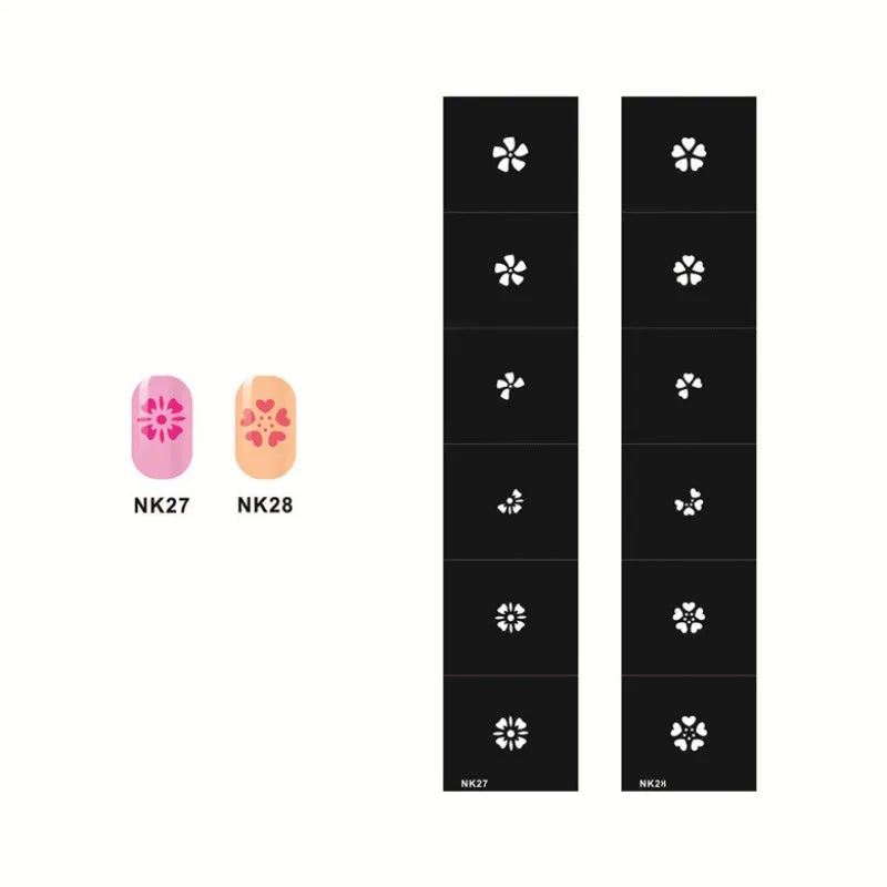 French Manicure Nail Art Stencil Template | 3D Spray Guide Nail Art Stencil QXL