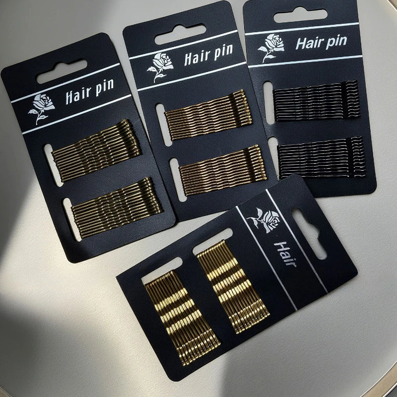 24-Pack Invisible Wave Bobby Pins | Metal Hair Clips Women Bobby Pin Set QXL