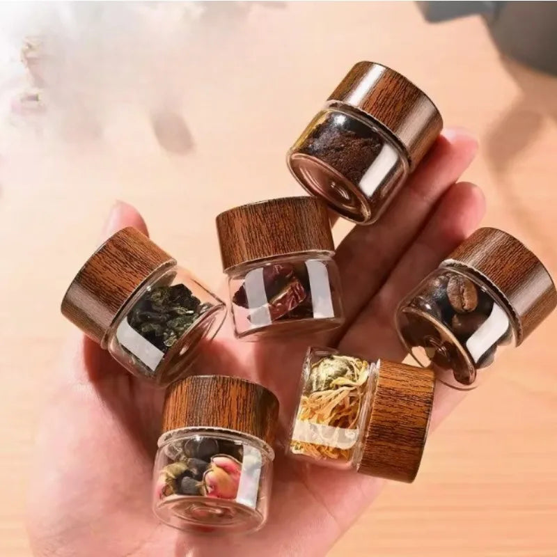 Mini Airtight Glass Storage Jars 10ml 20ml 30ml | Travel Organizer Glass Storage Jar QXL