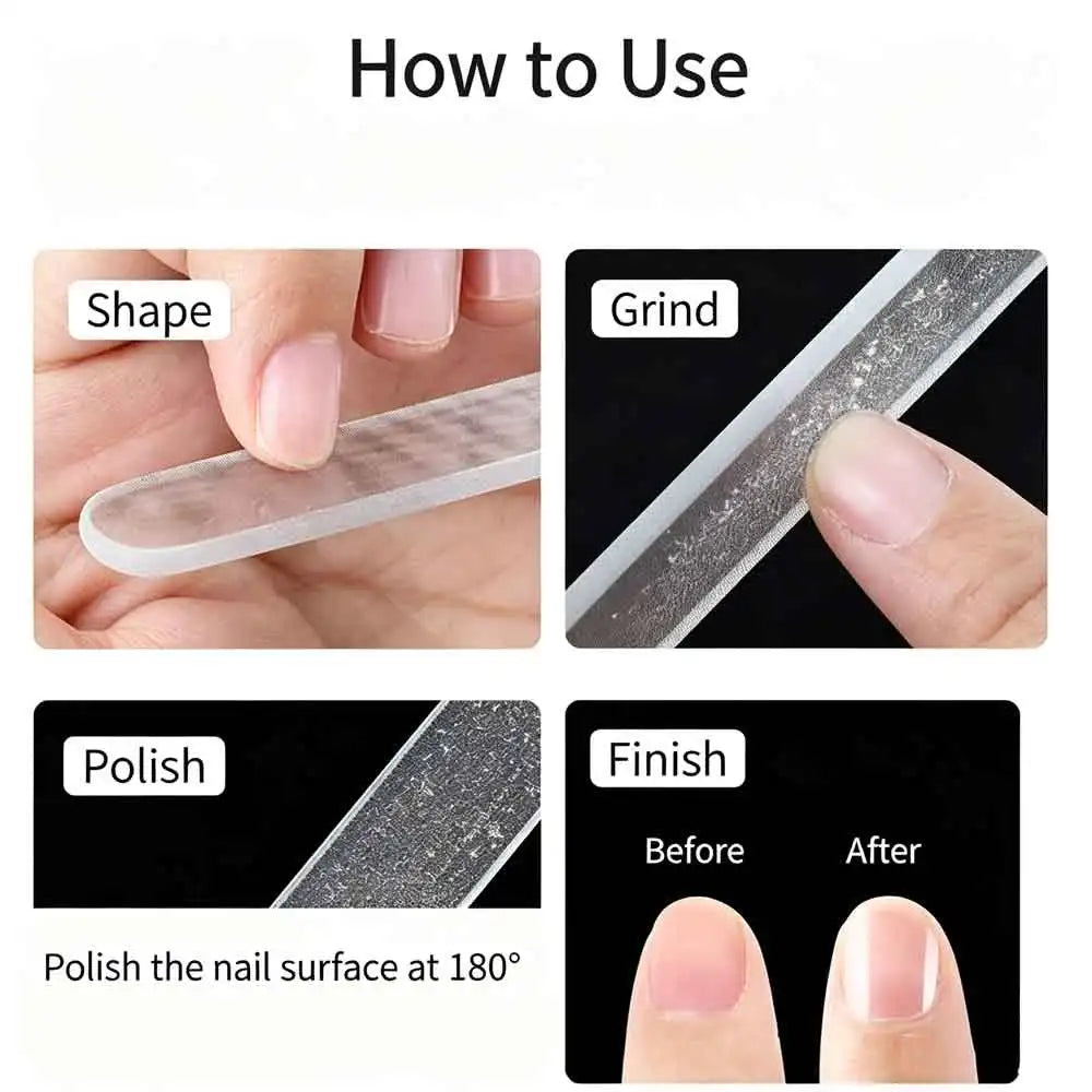 VVOCCI Nano Glass Nail File – Crystal Buffer & Polisher Glass Nail File QXL