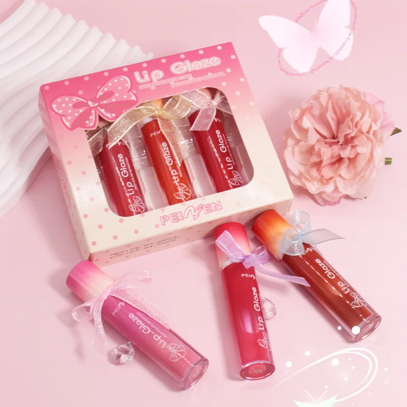 Mirror Pearl Lip Gloss Set | Waterproof Moisturizing Lipstick Pearl Lip Gloss Set QXL