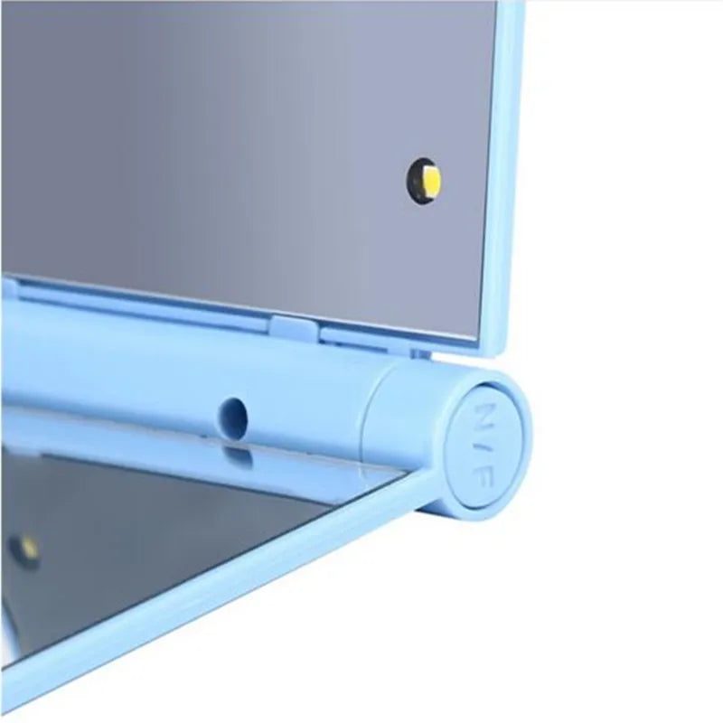 Foldable LED Pocket Mirror | 8-Light Illuminated Compact Mirror LED Compact Mirror QXL