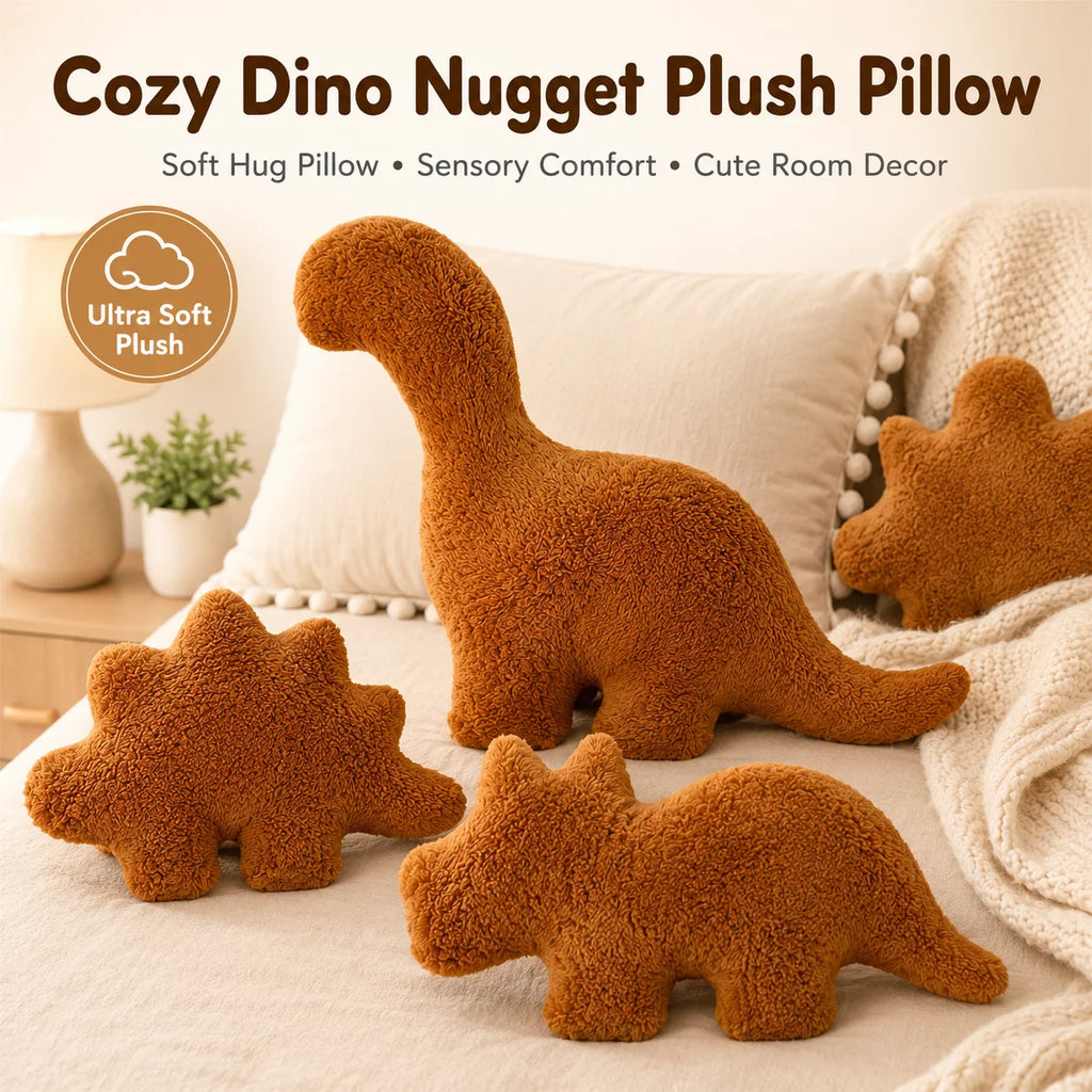 Dinosaur Nugget Plush Pillow | Soft Stuffed Dino Toy Stuffed Plush Pillow QXL