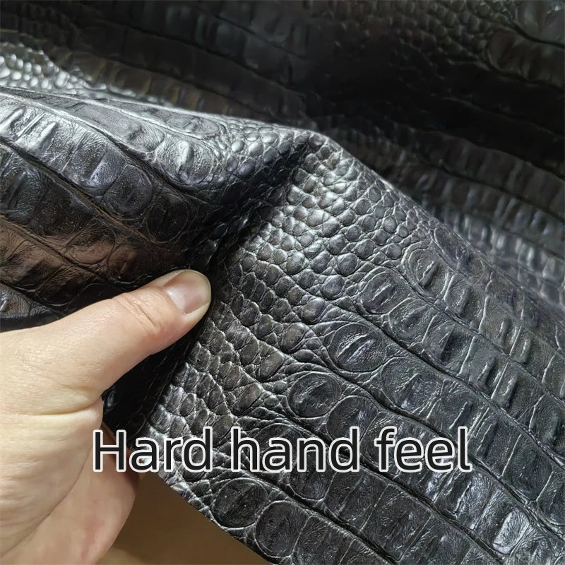 1.2mm Black Crocodile Grain Veg-Tanned Cowhide Leather Hide Craft Leather Hide QXL