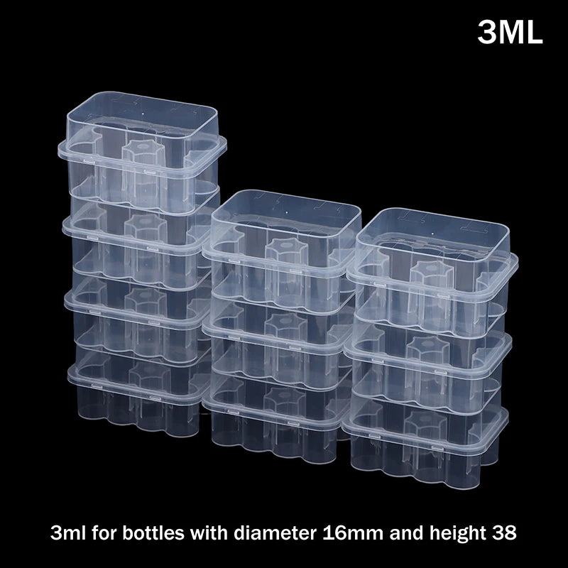 10-Pack Clear 10-Slot Stackable Vial Storage Case | Freezer Safe Vial Storage Case QXL 3ML 10Pcs