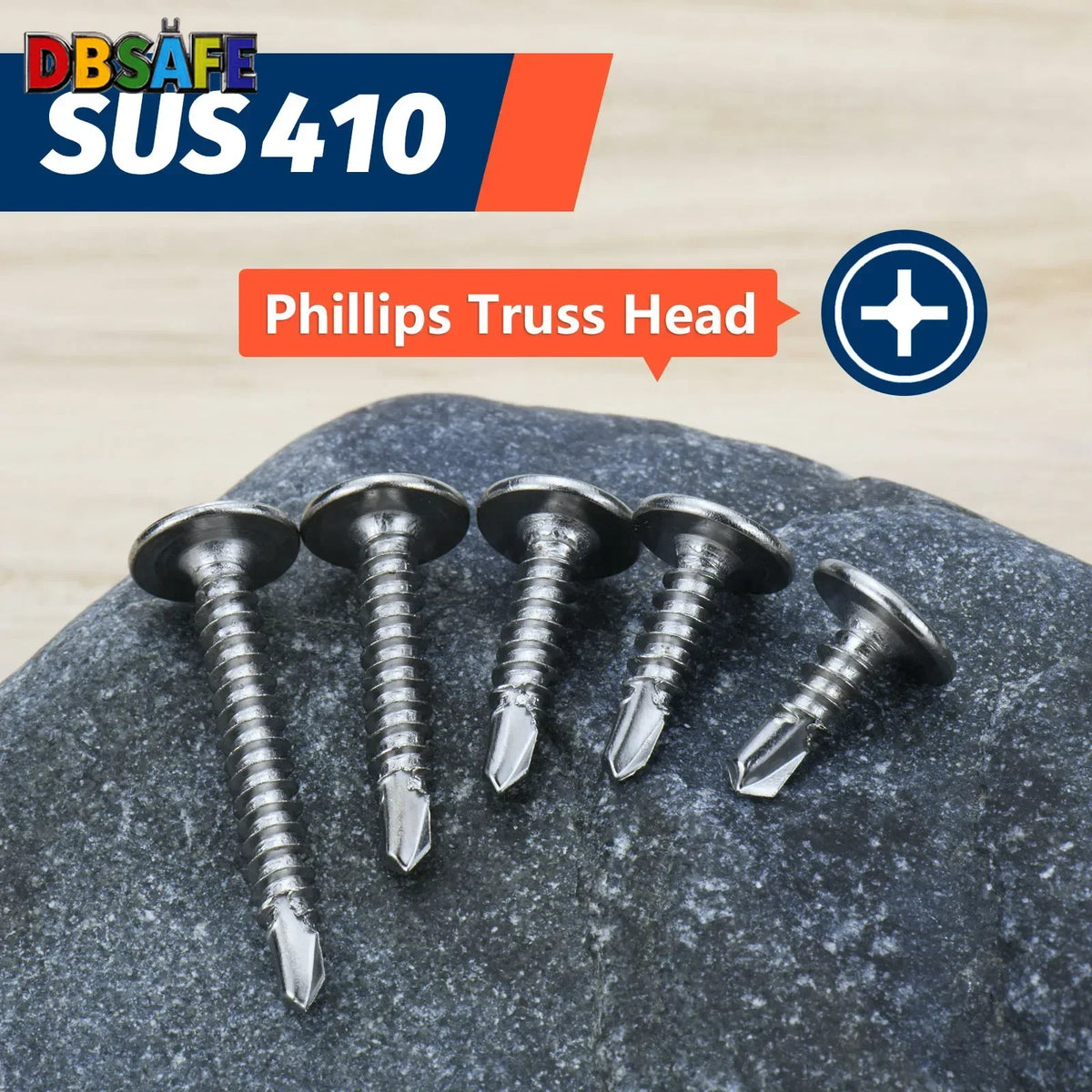 #8 M4.2 Truss Head Self-Drilling Screws | 410 Stainless 50-Pk Self-Drilling Screws QXL