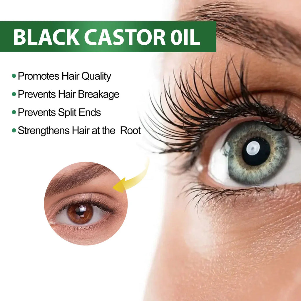 OUHOE Black Castor Oil Hair Growth & Lash Treatment 60ml Hair Growth Oil QXL