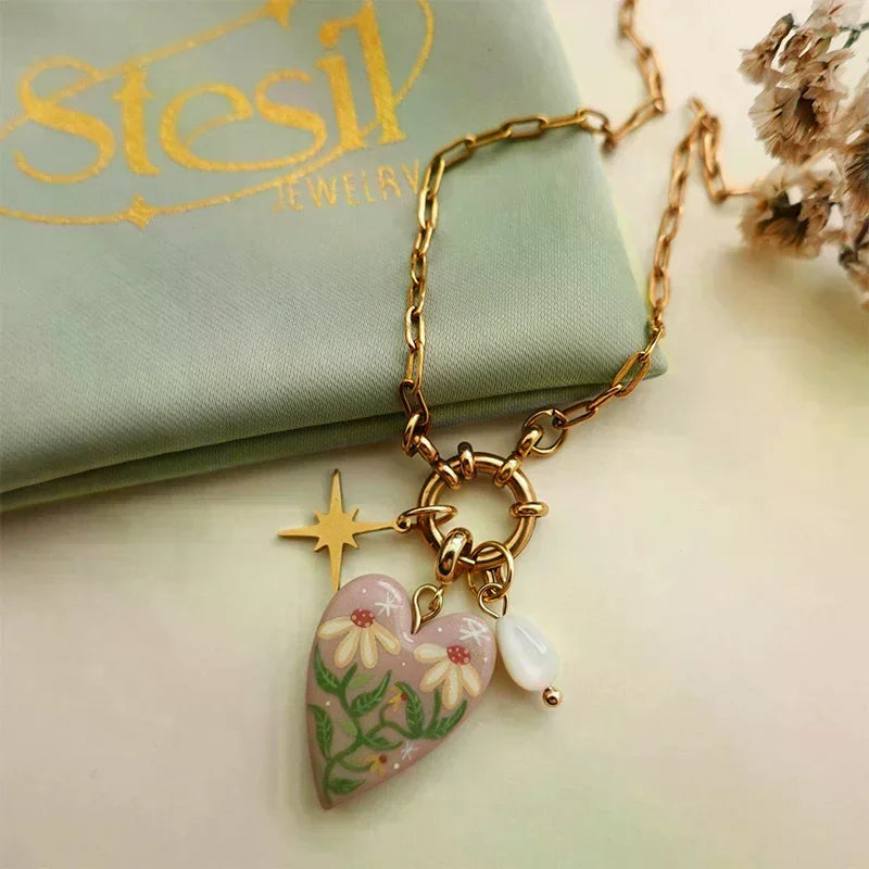 Bow Moon Drip Oil Copper Pendant | Colorful Plated Charm Fashion Jewelry Pendant QXL