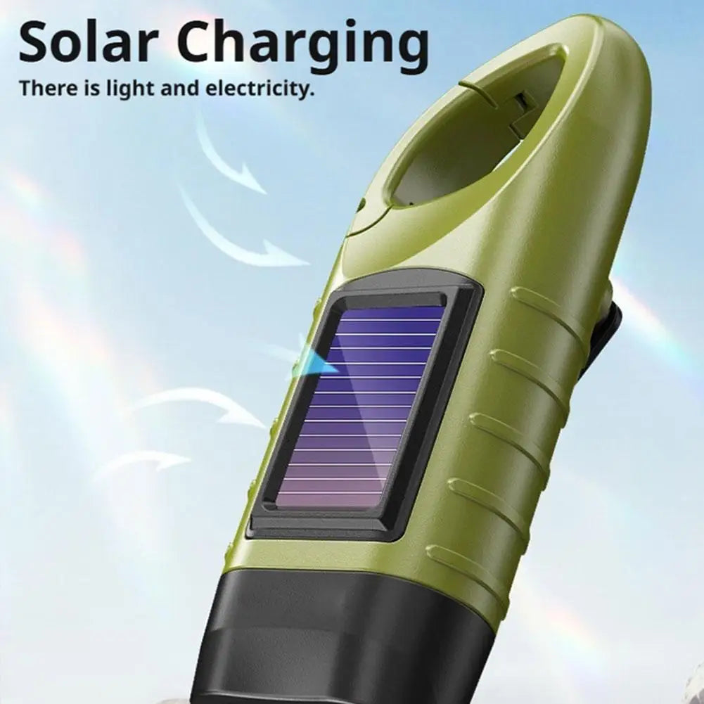 Solar Hand Crank LED Flashlight | 800 Lumen Camping Lantern Camping Flashlight Lantern QXL
