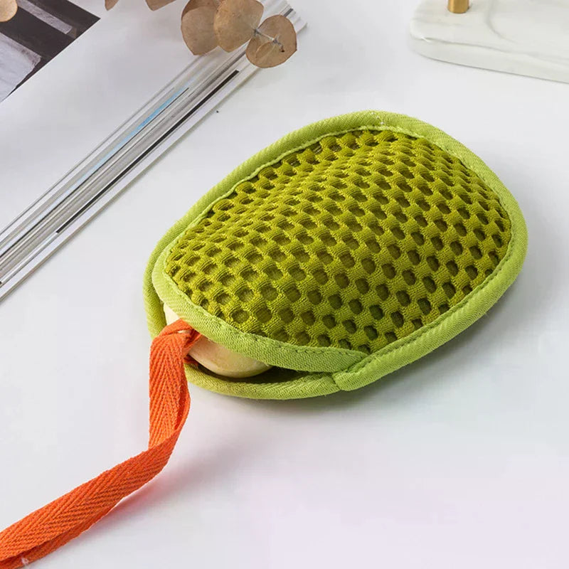 2-in-1 Bath Loofah Glove & Soap Bag | Double-Sided Scrubber Bath Scrubbing Glove QXL