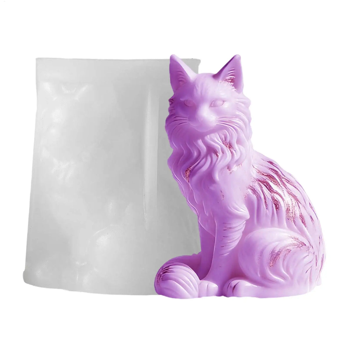 3D Sitting Cat Silicone Resin Mold | Candle, Soap & Craft Silicone Craft Mold QXL