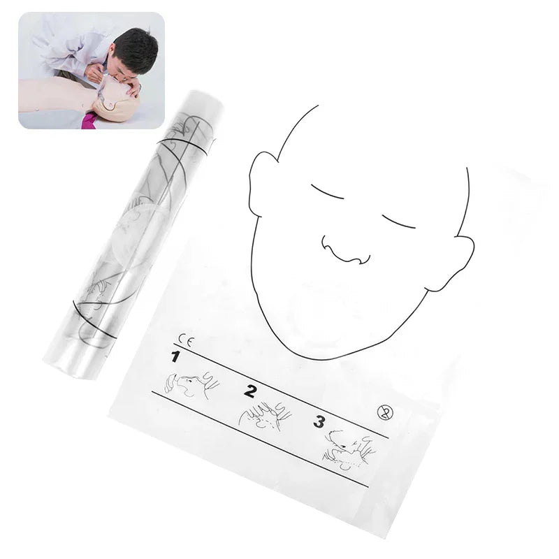 30-Pc Disposable CPR Face Shield Roll | First Aid Training Mask CPR Training Mask QXL