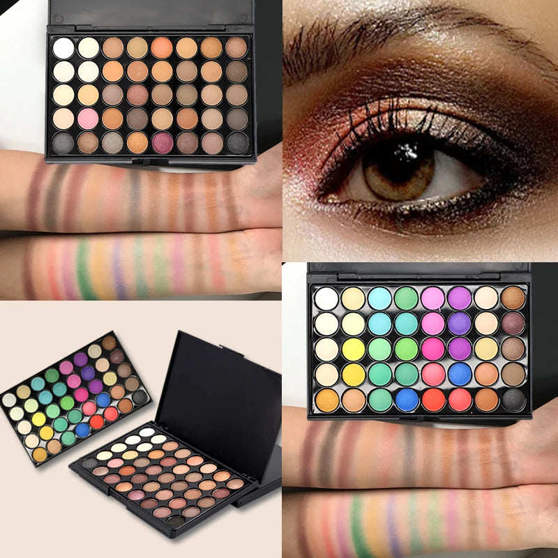 VERONNI 40-Color Glitter Matte Eyeshadow Palette | Waterproof Eyeshadow Palette QXL