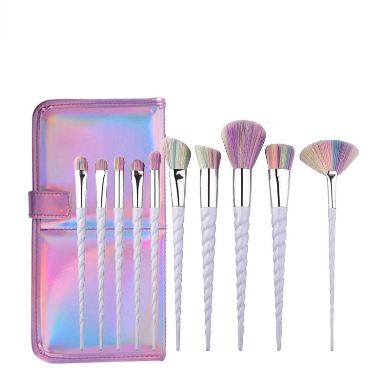 Purple Unicorn Makeup Brush Set 5–10 Pcs | Eye & Face Makeup Brush Set QXL