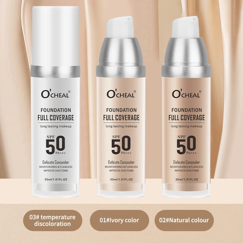 OCHEAL Color-Changing Liquid Foundation | Full Coverage 30ml Liquid Foundation QXL