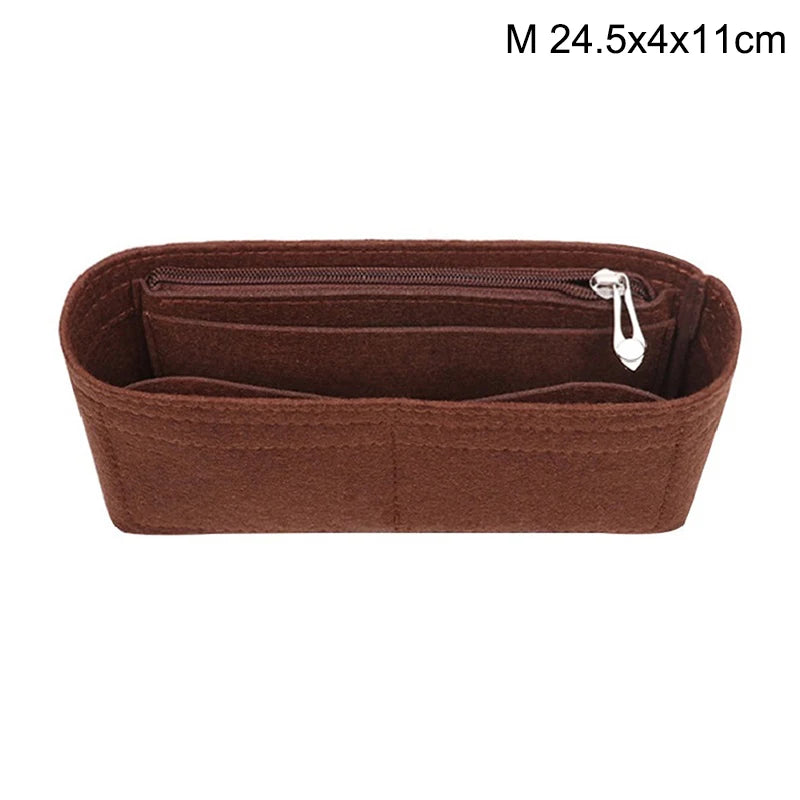 Felt Purse Organizer Insert | 8-Pocket Tote Bag Liner Purse Organizer Insert QXL Coffe M