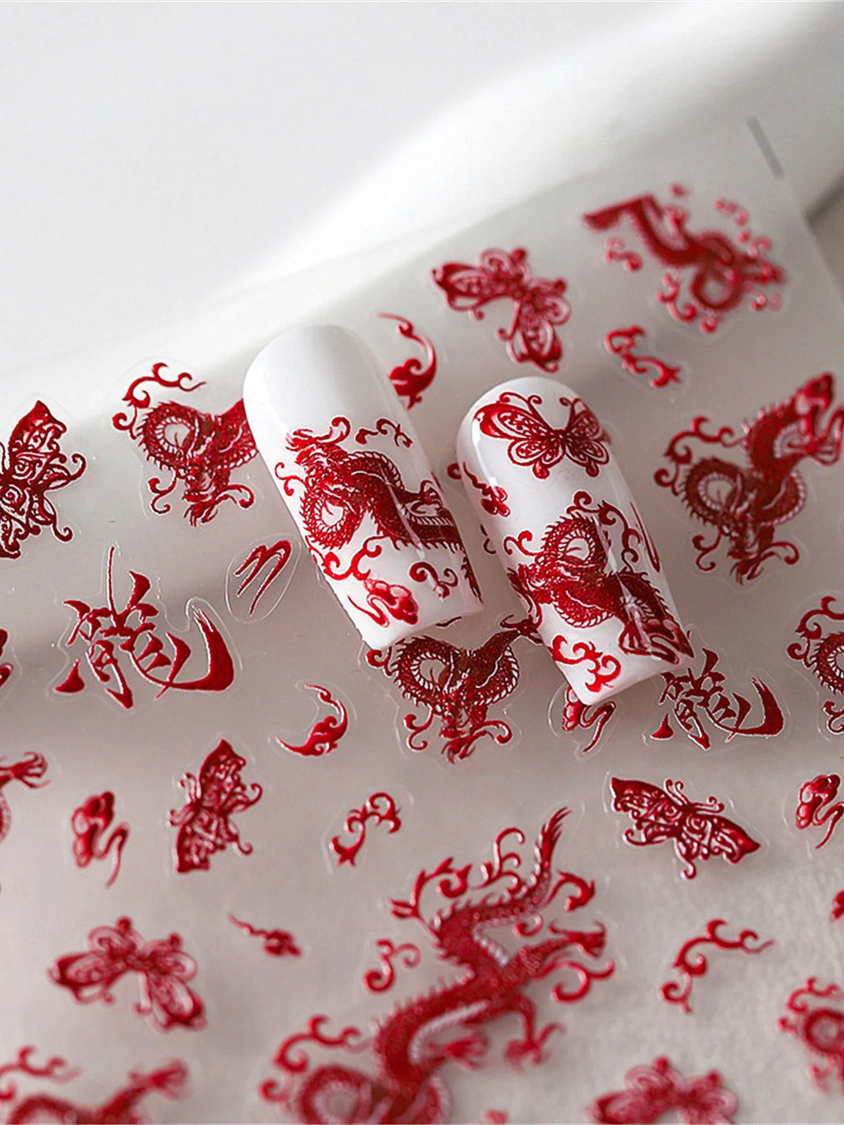 5D Chinese Dragon Nail Stickers | Embossed Self-Adhesive Decals Nail Art Stickers QXL