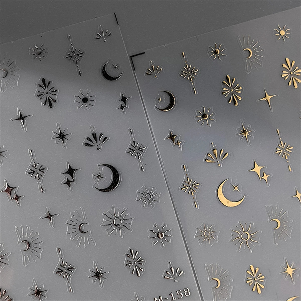 5D Star & Moon Nail Art Stickers | Laser Slider Decals Nail Art Stickers QXL