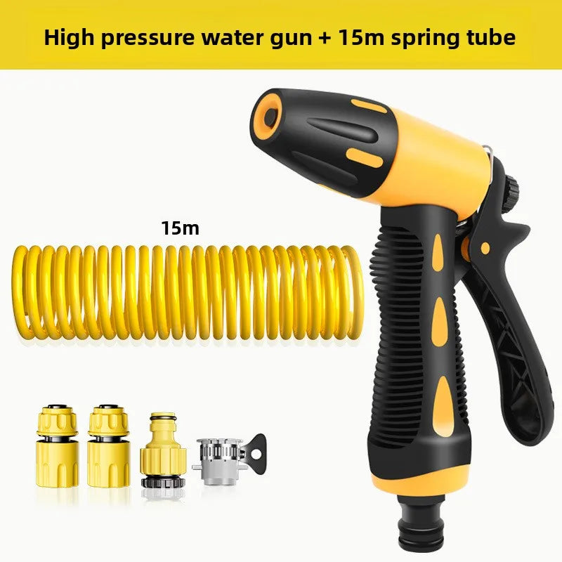 Retractable Spring Hose & Spray Gun Set | 10M 15M 20M Retractable Garden Hose QXL 15M