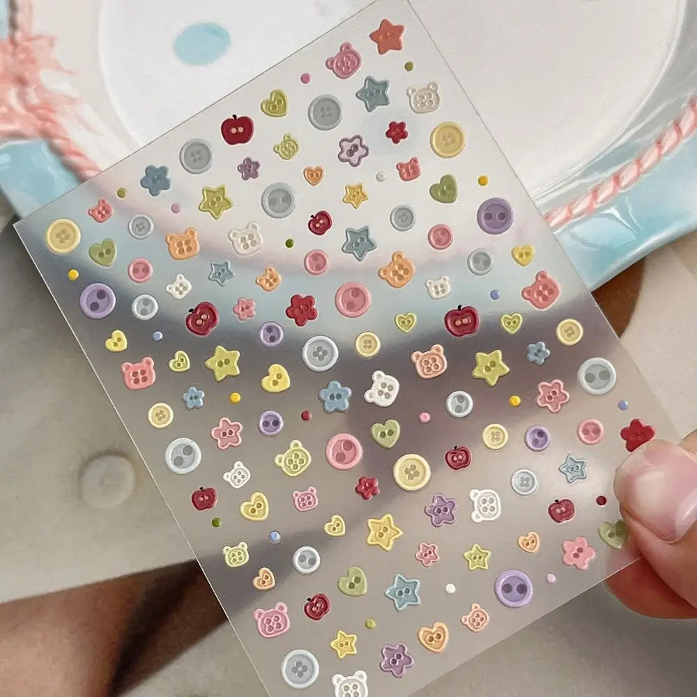 Kawaii 3D Nail Art Stickers | Cute Cartoon Self-Adhesive Decals Nail Art Stickers QXL