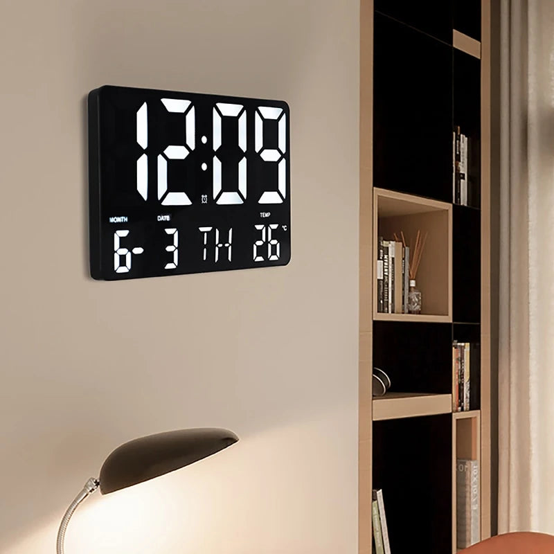 Dreamburgh LED Digital Wall Clock with Remote | Temp & Date LED Wall Clock QXL