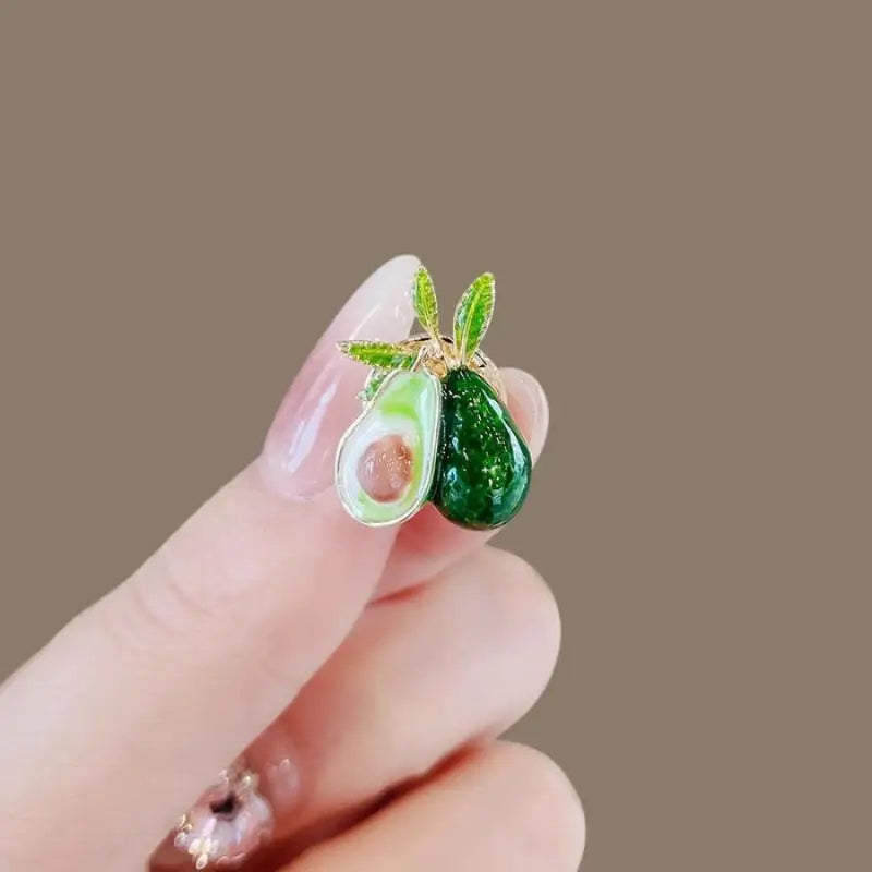Enamel Avocado Brooch Pin | Fashion Coat & Clothing Accessory Enamel Brooch Pin QXL