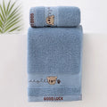Baby Cotton Bath Towel | Cartoon Bear Washcloth for Newborns Baby Bath Towel QXL B62 Blue