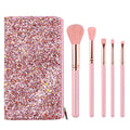 Zoreya 5-Piece Portable Eyeshadow Makeup Brush Set – Pink Makeup Brush Set QXL Pink