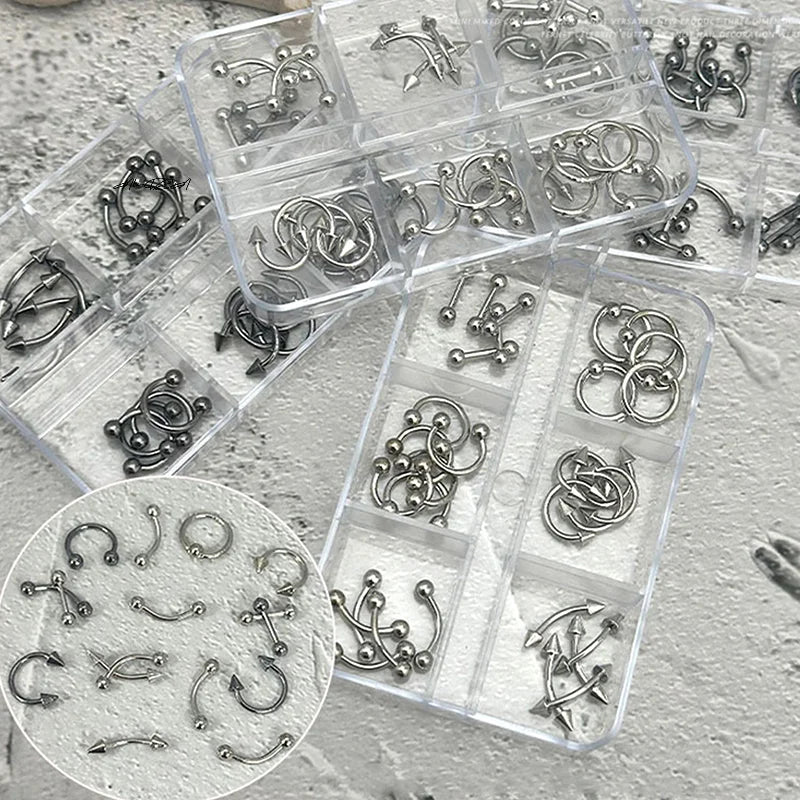 30-Pc Punk 3D Nail Charms | Metal Alloy Black & White Set Nail Art Charms QXL
