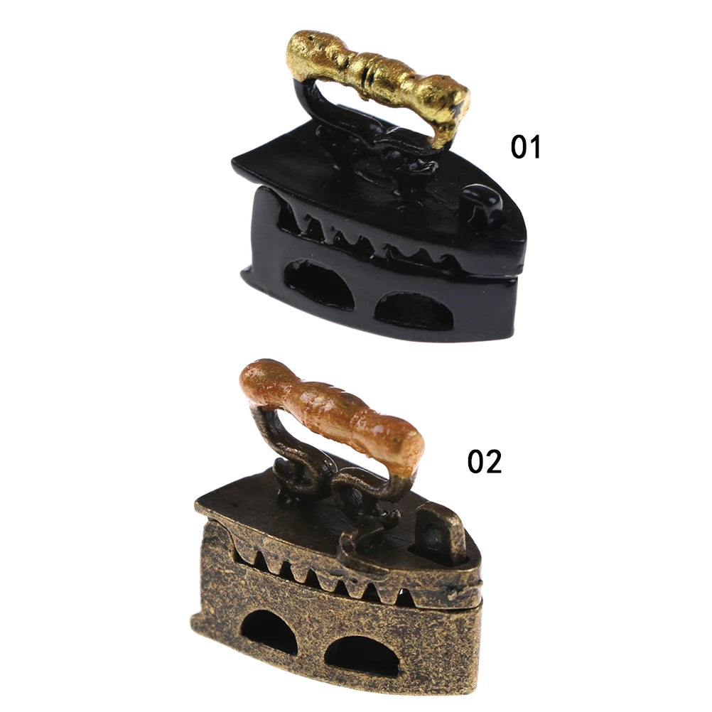 1:12 Dollhouse Miniature Metal Clothes Iron Accessory Dollhouse Miniature QXL