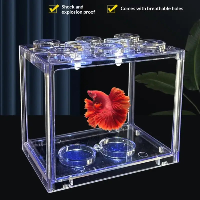 Mini Acrylic Stackable Aquarium Tank for Betta Fish & Shrimp Mini Aquarium Tank QXL