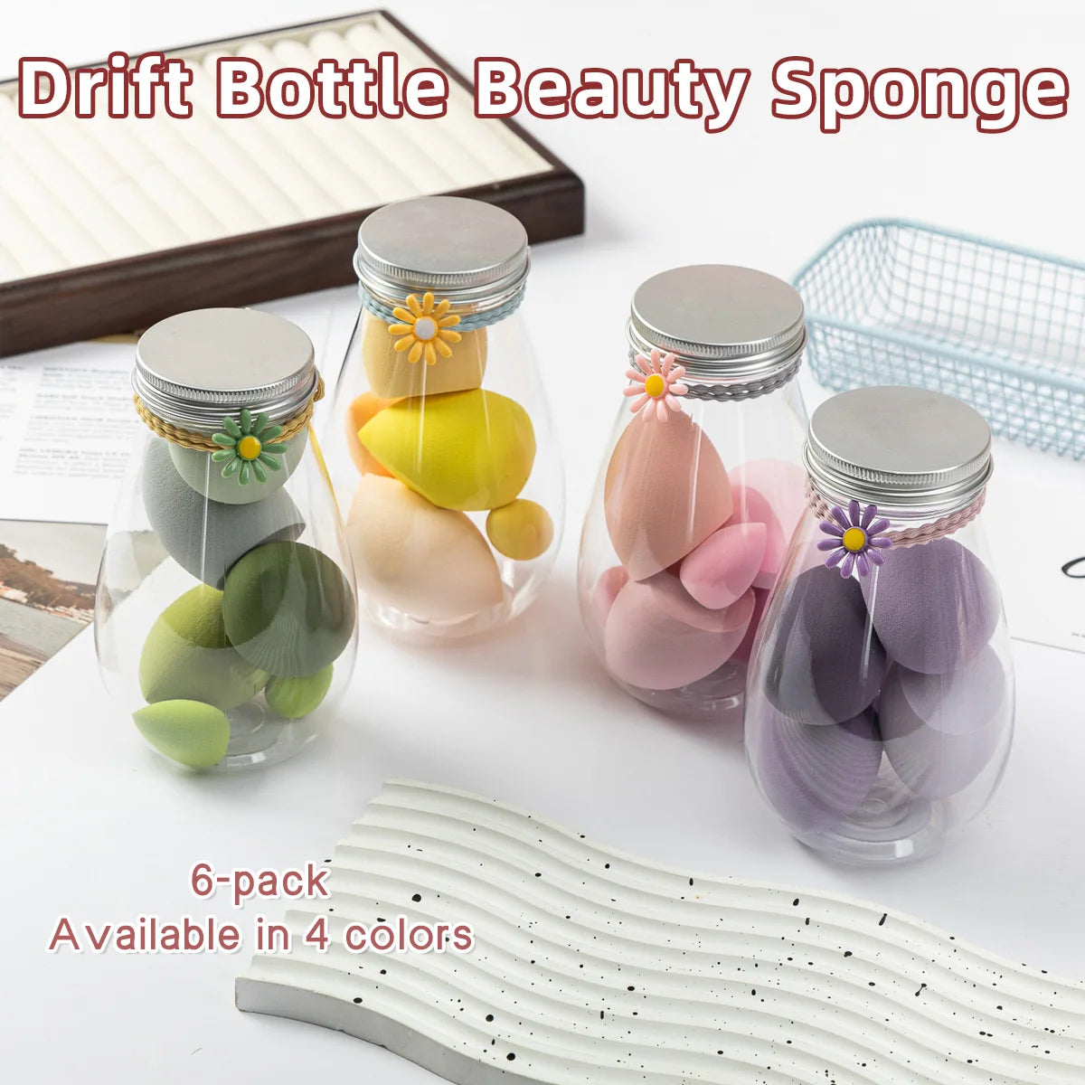 6-Pack Makeup Blending Sponges | Wet & Dry Beauty Egg Set Makeup Blending Sponge QXL